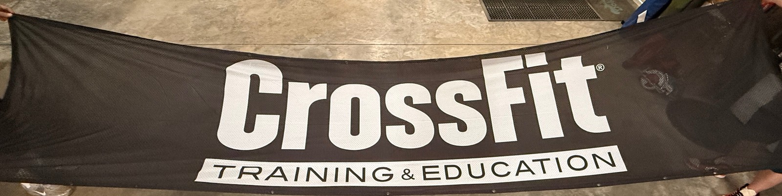 15′ x 3’9″ Mesh Crossfit Games Banner Black & White