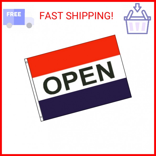 OPEN Flag Red White Blue Store Banner Advertising Pennant Business Sign 3×5