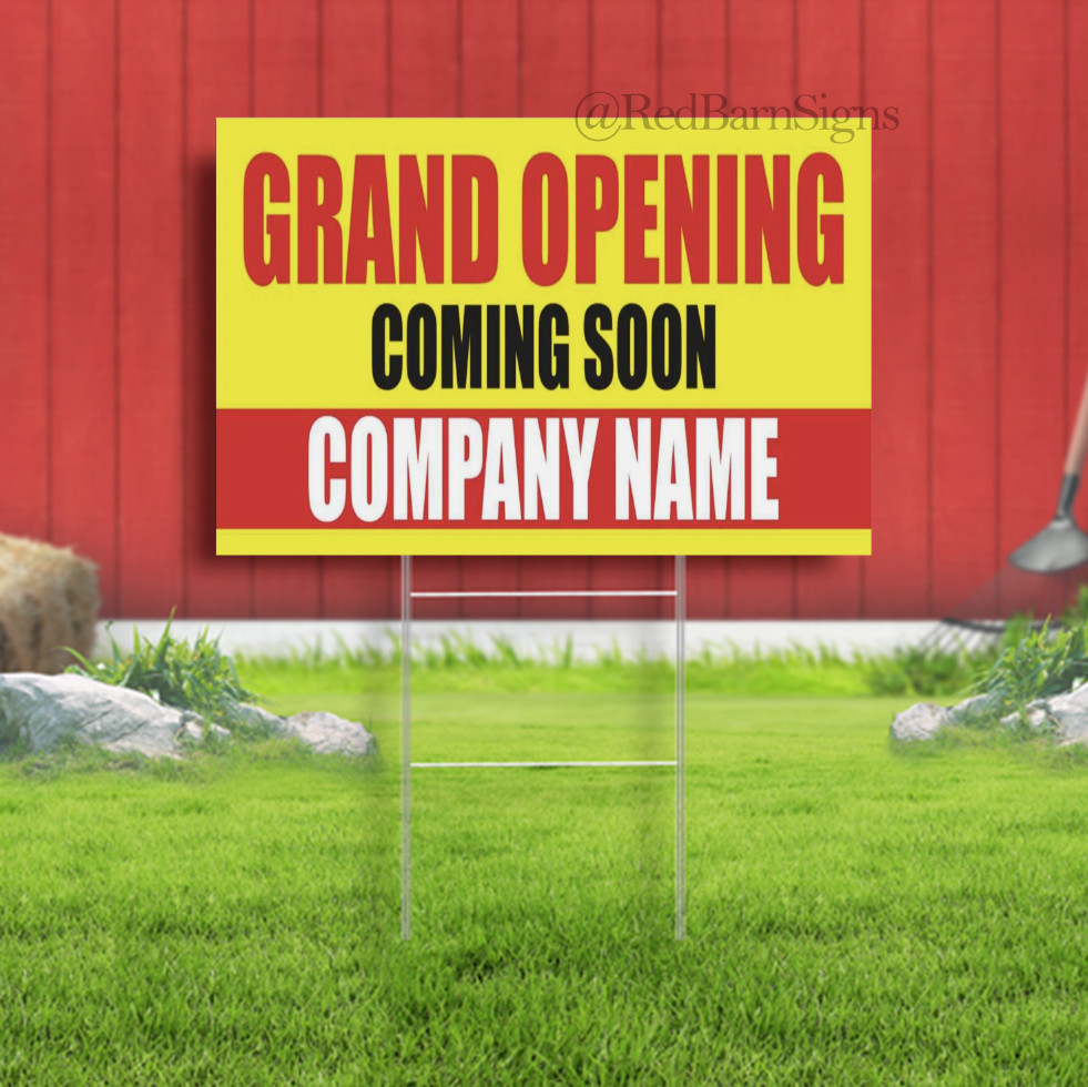 GRAND OPENING Advertising Yard Sign COMING SOON COMPANY NAME open