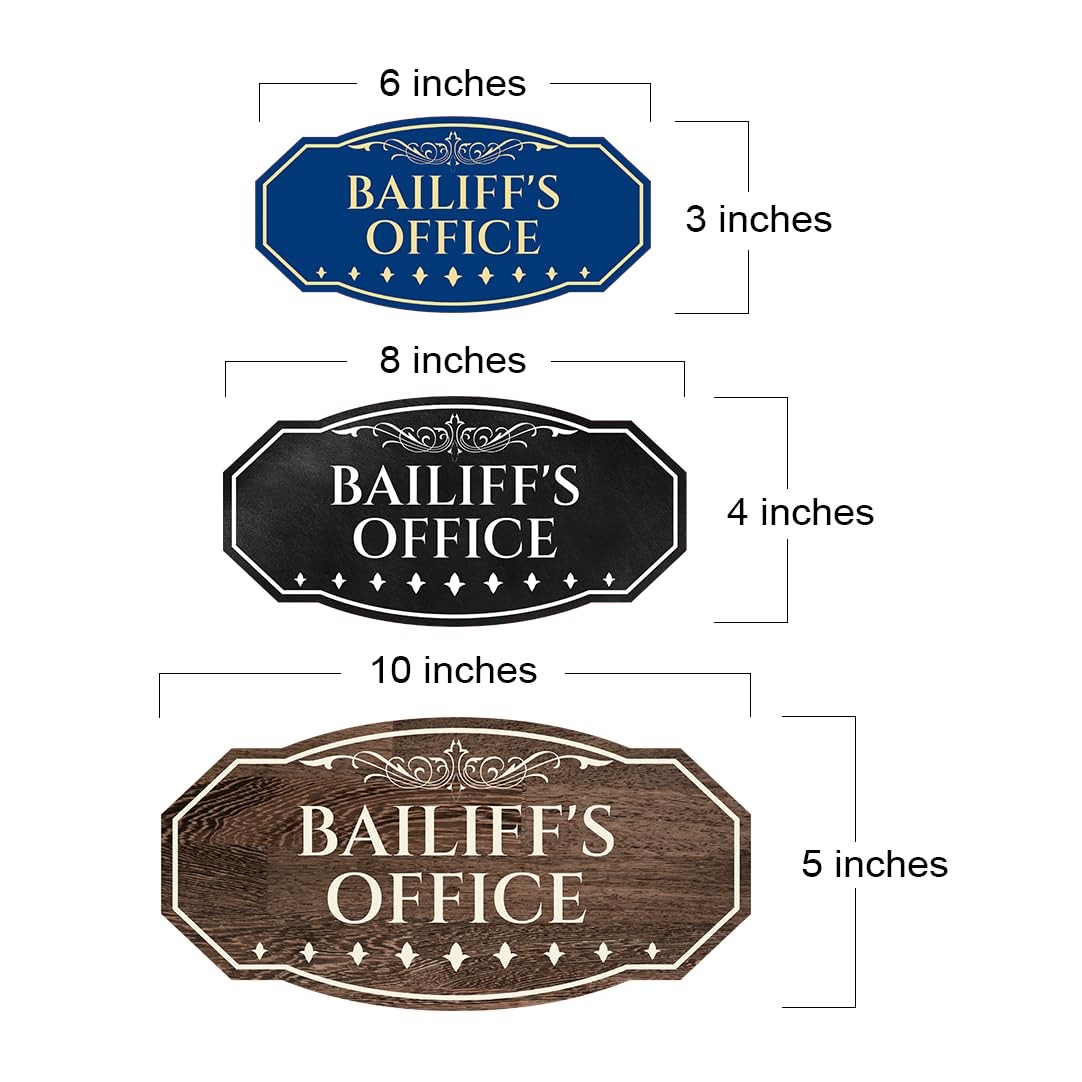 Victorian Plus Bailiff’s Office Wall or Door Sign | Legal and Courtroom