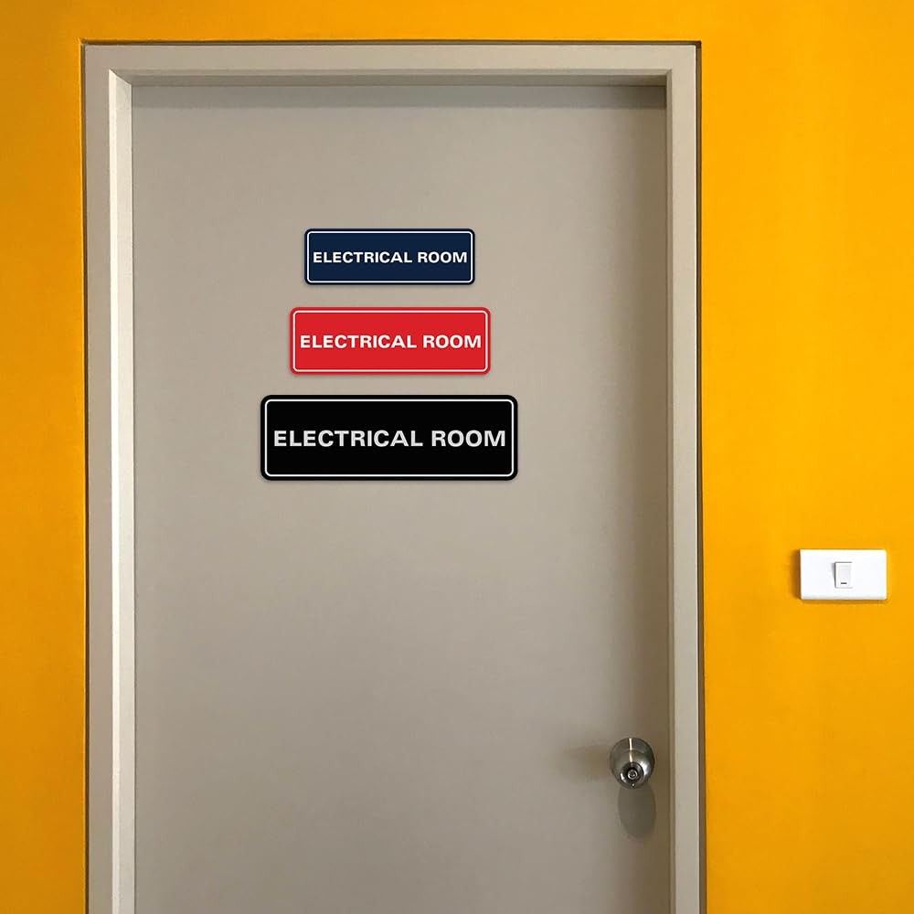 Electrical Room Sign Lt Gray Small Wall Door Plaque Safety Business Office