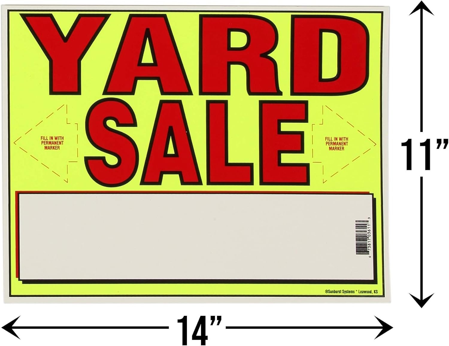 Complete Yard Sale Sign Kit: 3 Bright Neon Signs & 200 Pricing Stickers Included