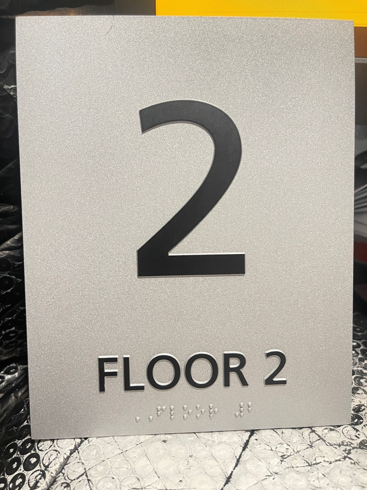2nd Floor SIGN Acrylic Silver size 7-1/2″Hx6″Wx1/8″D 1610560000700(J7)