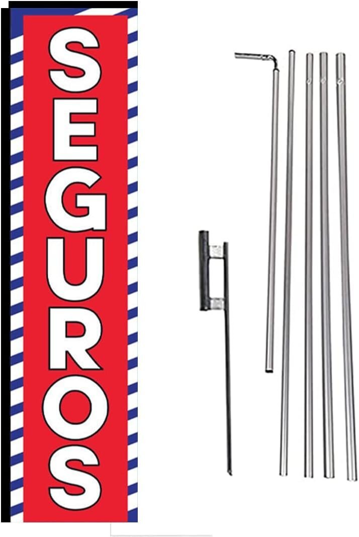 Seguros Outdoor Business Advertising Rectangle Feather Banner Swooper Flag…