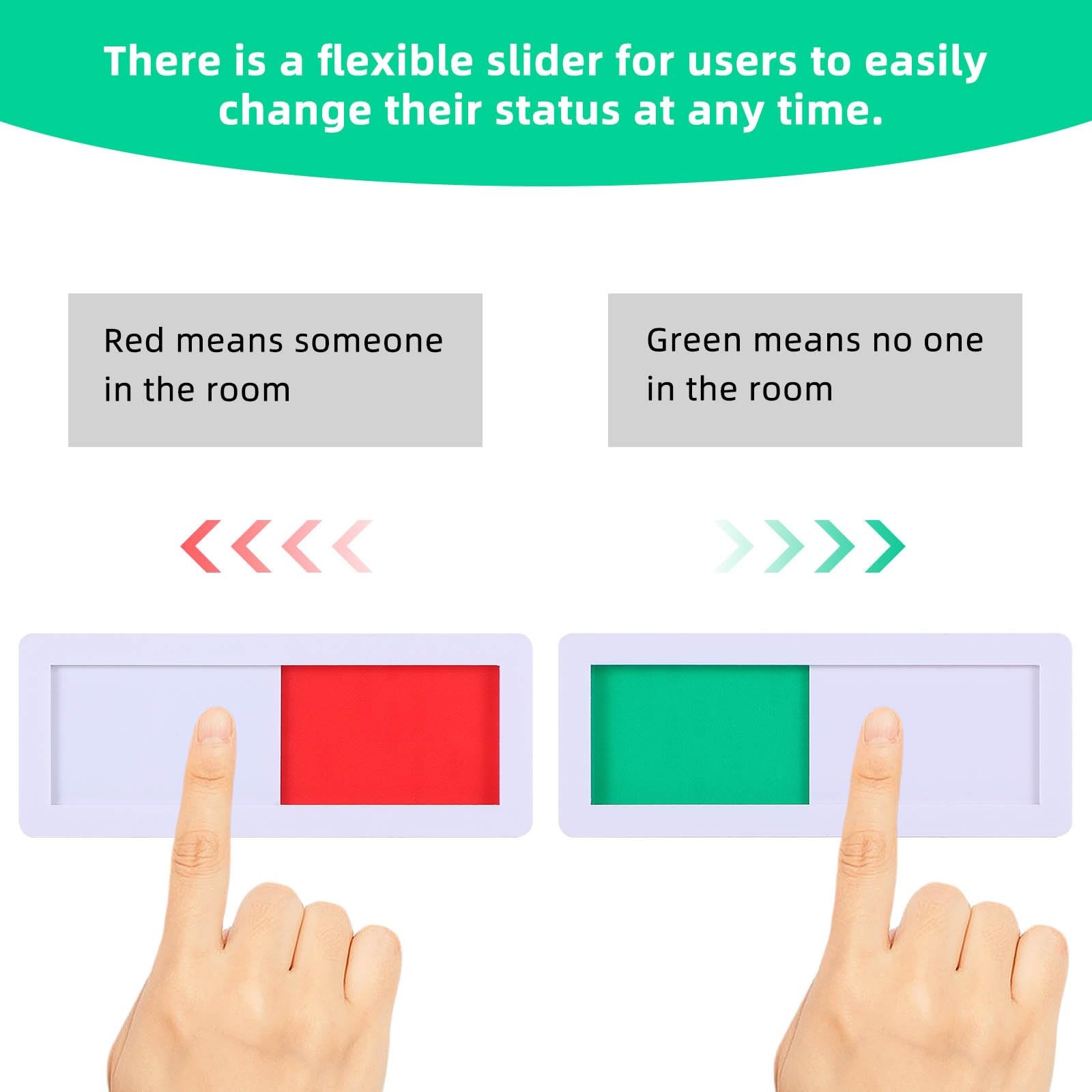 15 PCS Office Nonscratch Signboard Sliding Door Indicator Red Green Vacant