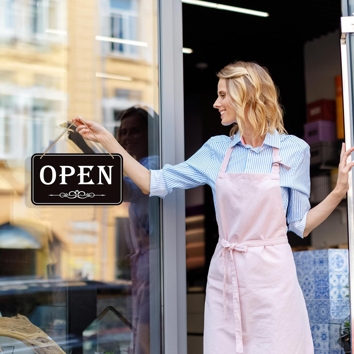 Open Closed Signs for Business, 12X6.7 Waterproof Double Sided Come in or Closed
