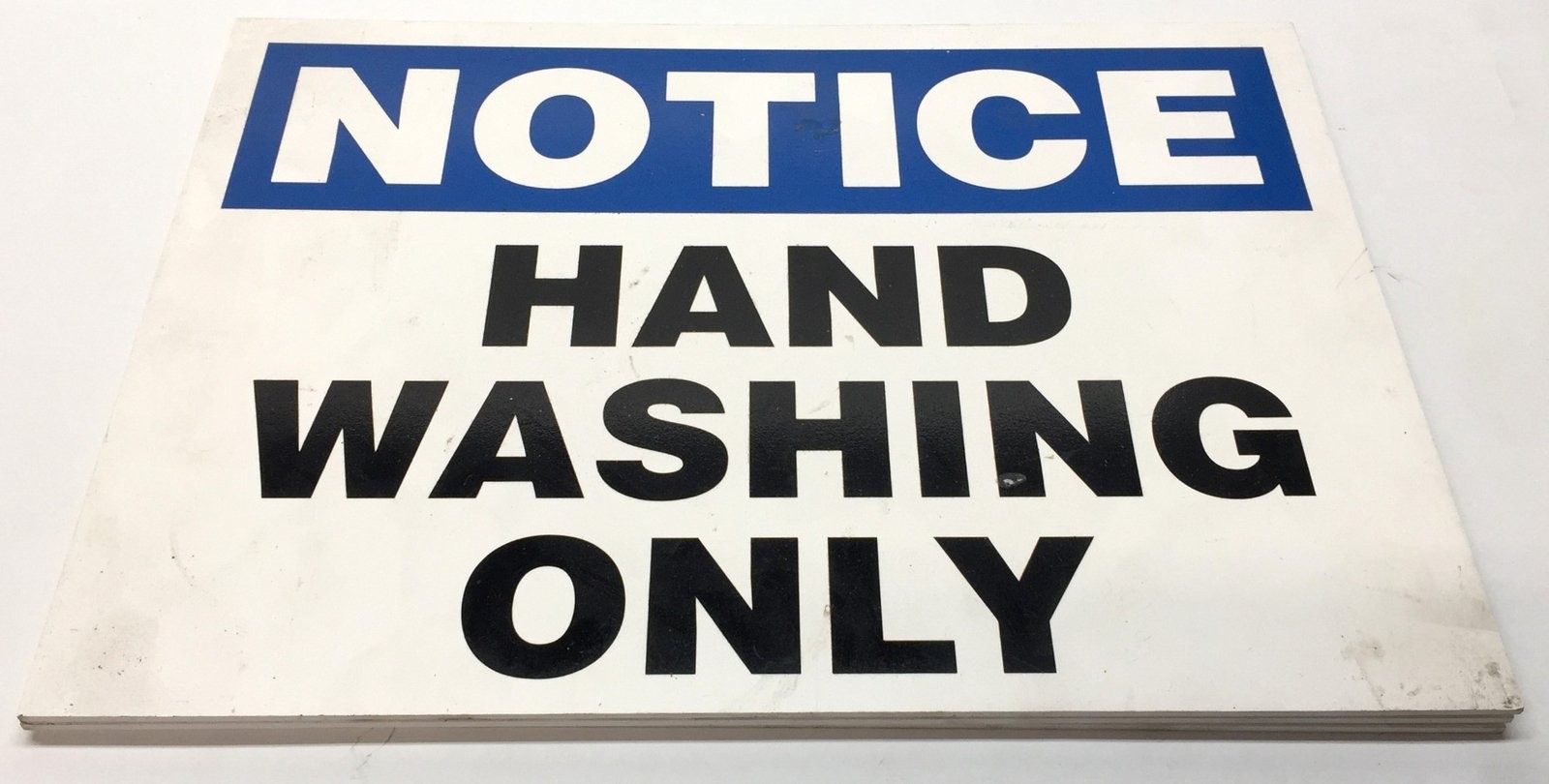 Unbranded 14″x10″ ‘NOTICE Hand Washing Only’ Foamboard [Lot of 3] NOS