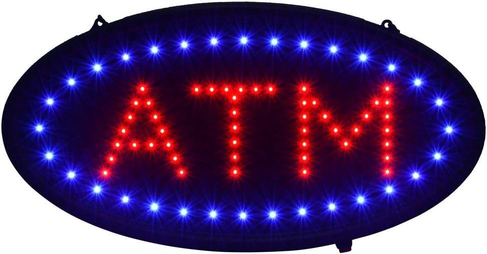 Multicolor LED ATM Sign for Enhanced Store Appeal – 19″x10″ Easy Install Decor