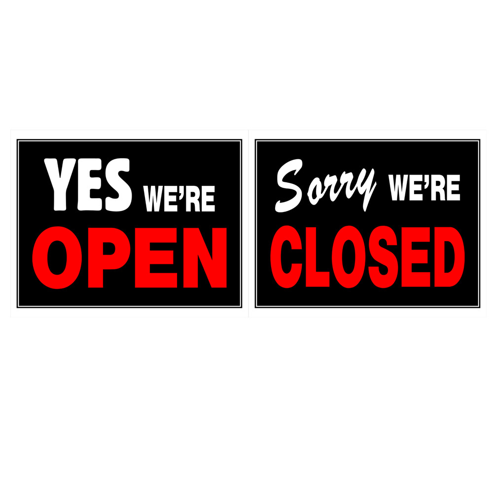Hillman 15-Inch X 19-Inch Yes We’re Open / Sorry We’re Closed Sign