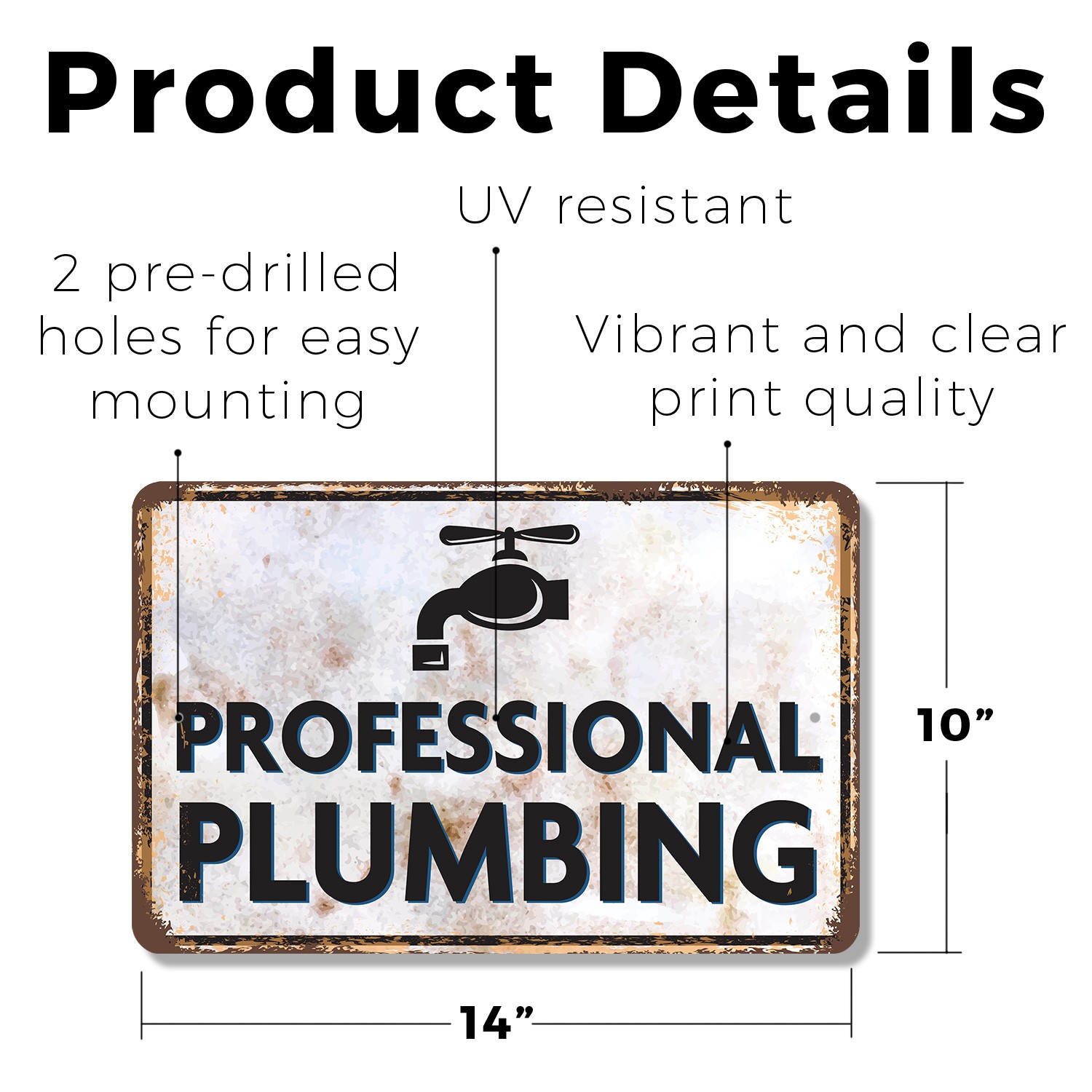 Professional Plumbing Vintage Style Sign Leaks Fixed Jokes Free for shop Trucks