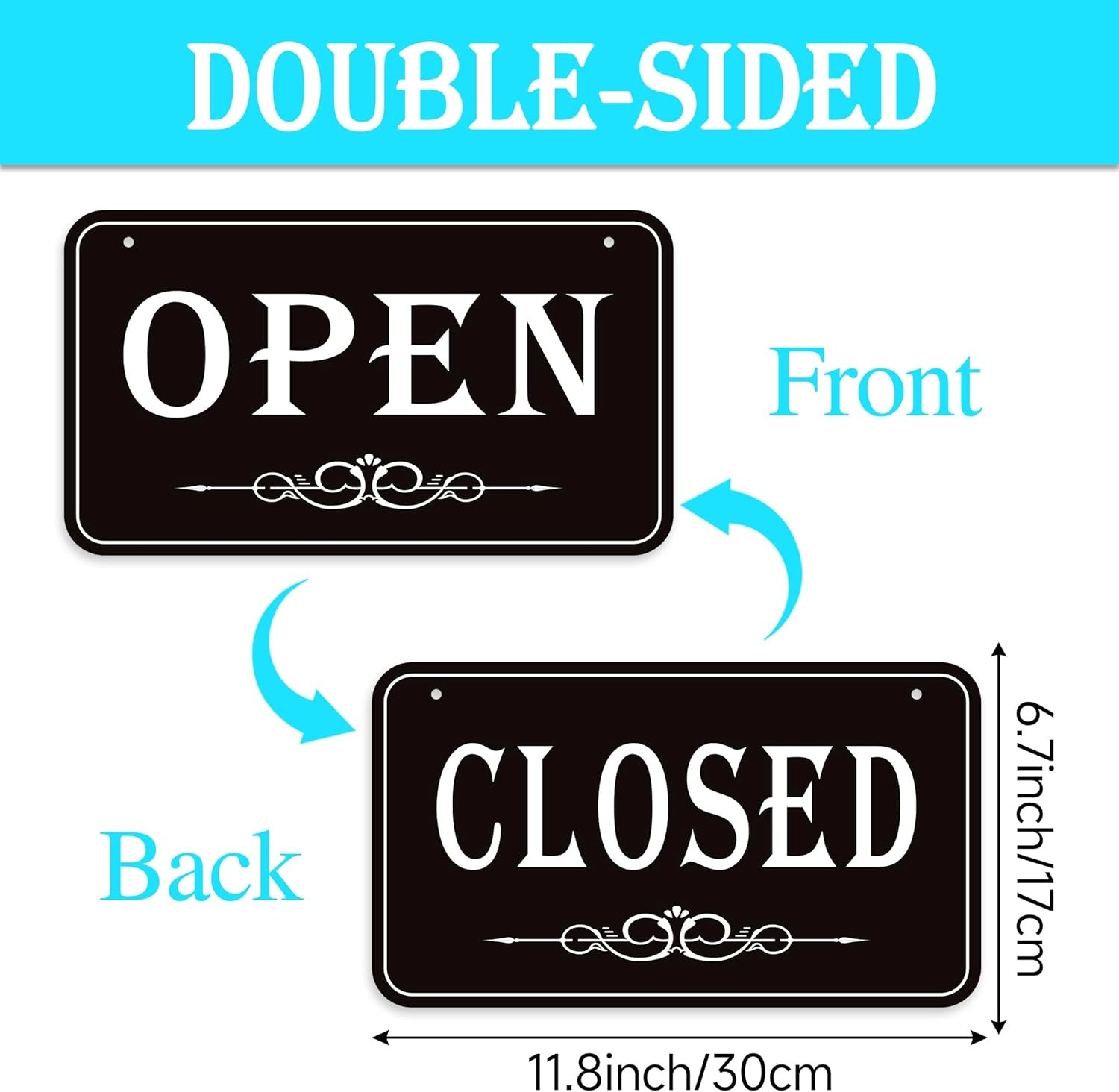 Open Closed Signs for Business, 12X6.7 Waterproof Double Sided Come in or Closed