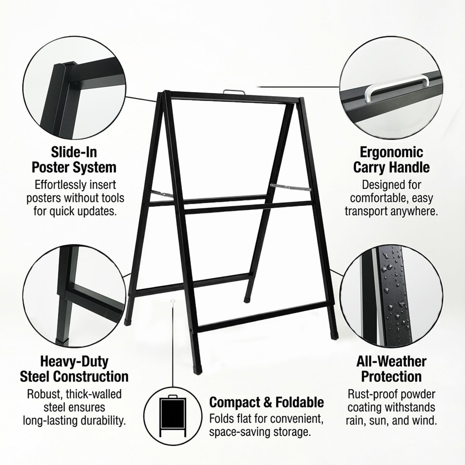 Heavy Duty a Frame Sign 24X36 Inch – Double Sided Slide-In Metal Sandwich Board
