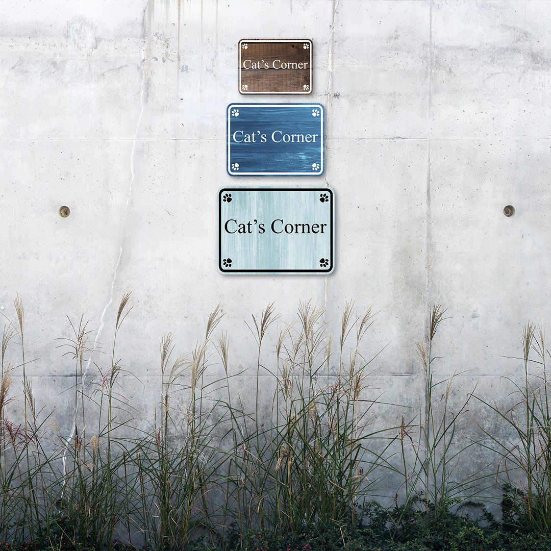 Classic Framed Plus Cat’s Corner Door or Wall Sign | Pet-friendly Signs