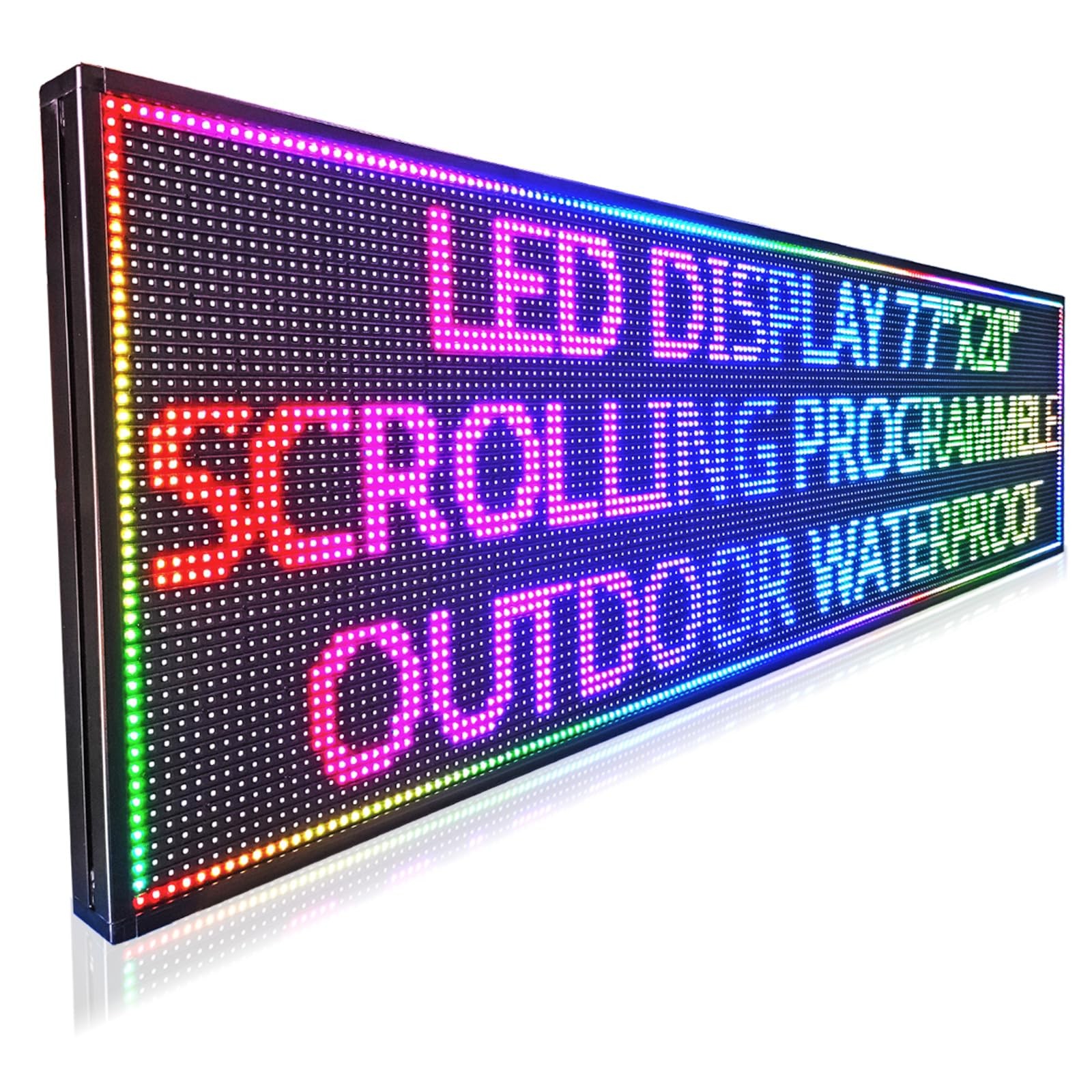 HS Programmable Scrolling Led Sign Waterproof P10 77’’x20’’ APP control