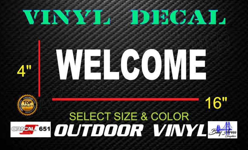 WELCOME Vinyl Decal Storefront Window Sign Business Door ORACAL 651