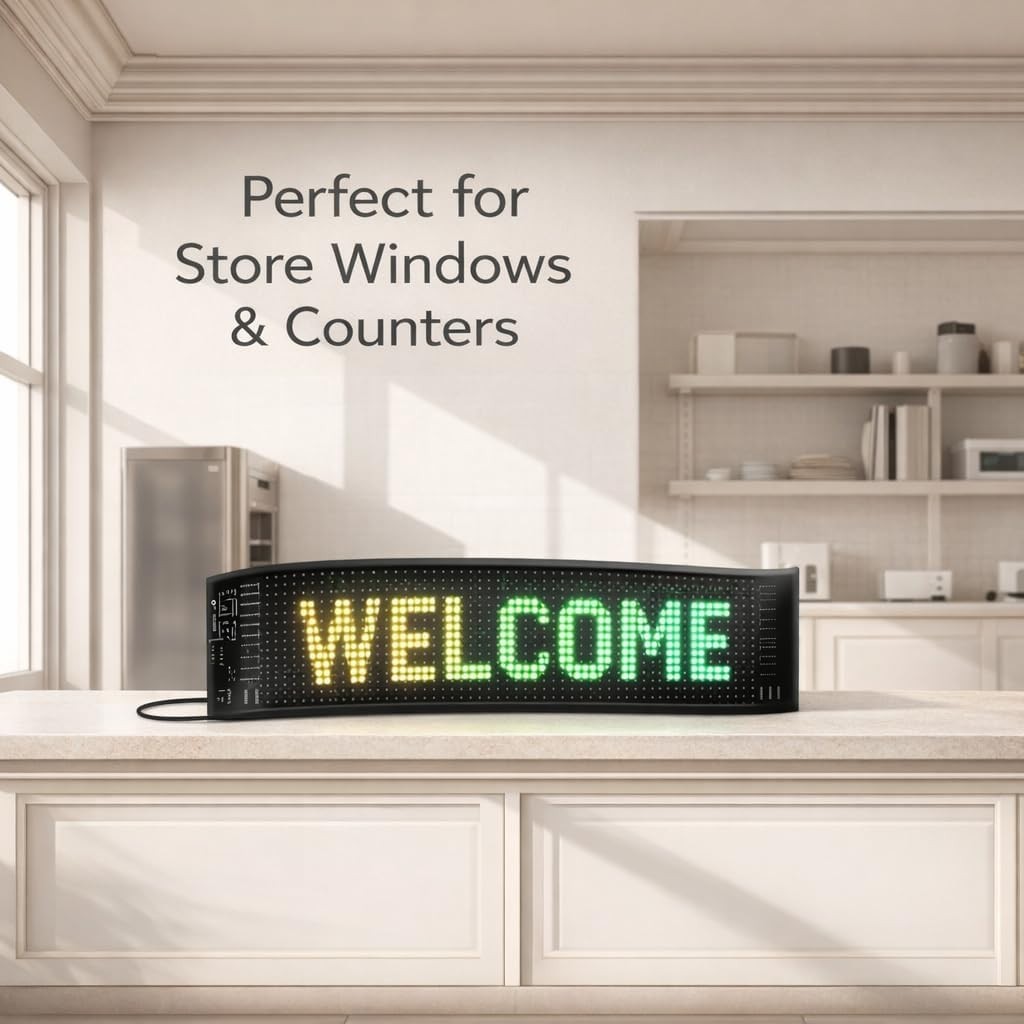 Programmable LED Message Board – 23×4″ Digital Scrolling Sign with App Control