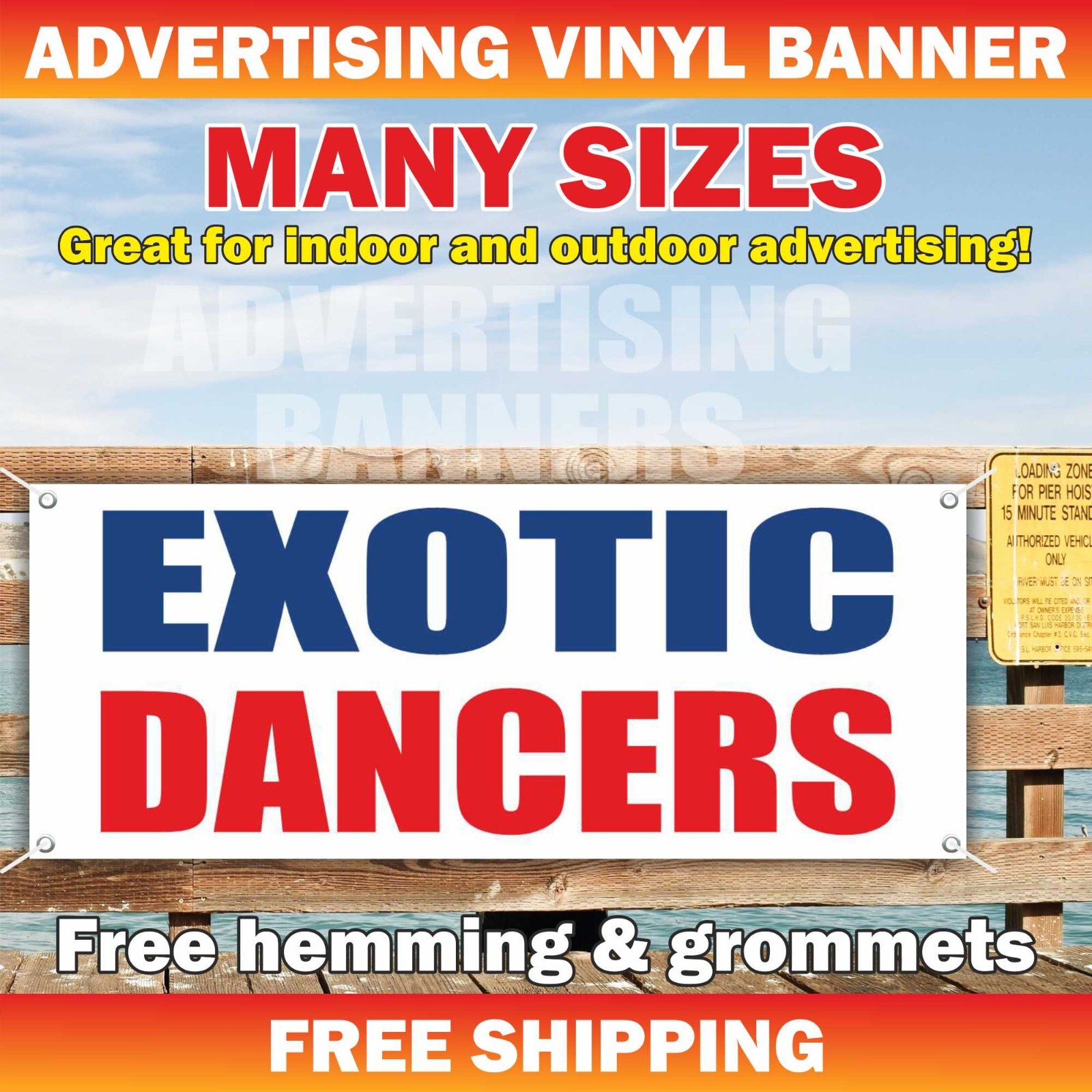 EXOTIC DANCERS Advertising Banner Vinyl Mesh Sign Flag Many Sizes unusual rare