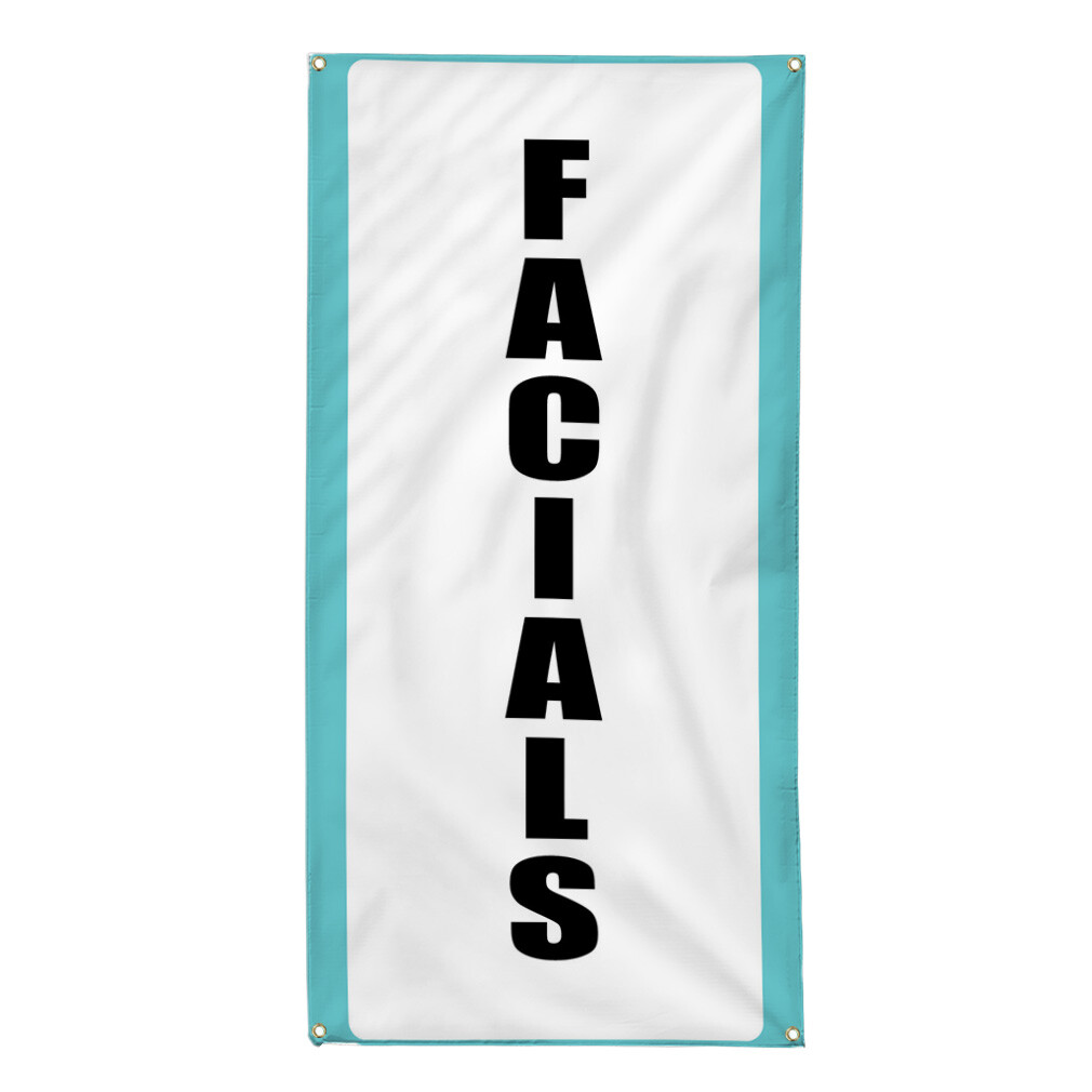 Vertical Vinyl Banner Multiple Sizes Facials Promotion Business Business Outdoor