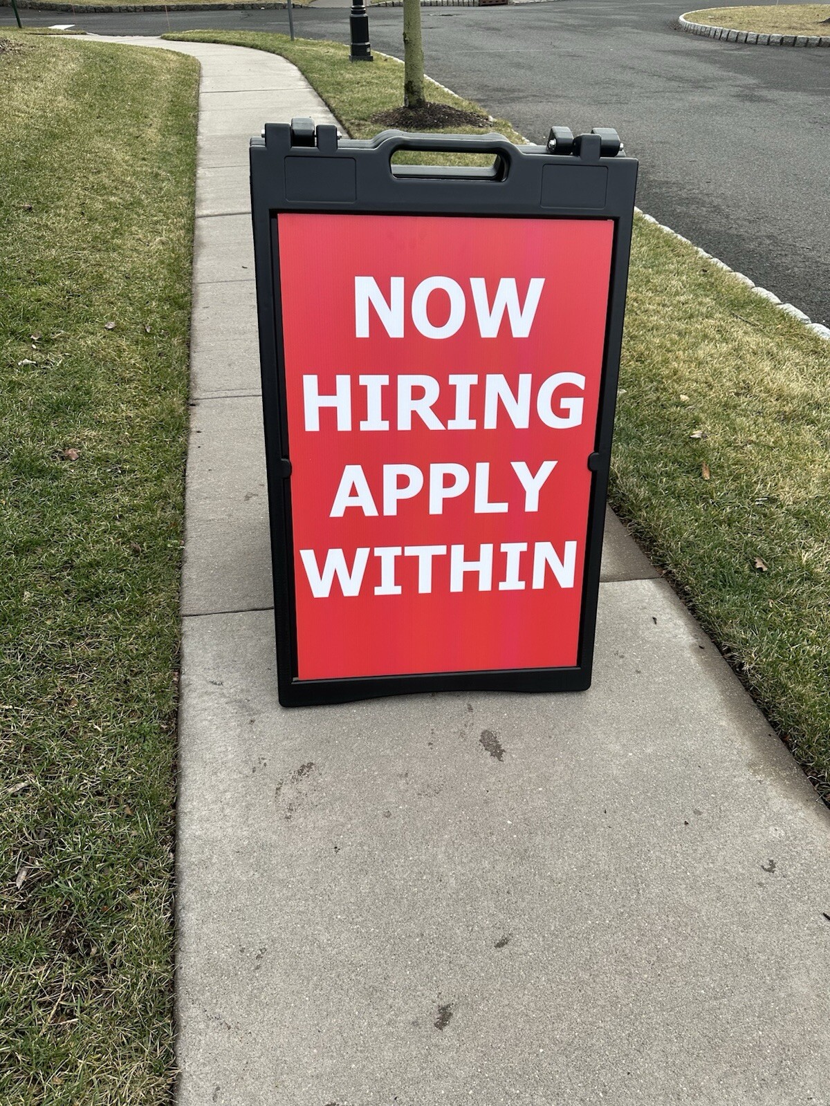 A-frame Sidewalk Now Hiring 24″ x 36″ Double Sided A-Frame Sidewalk Sign