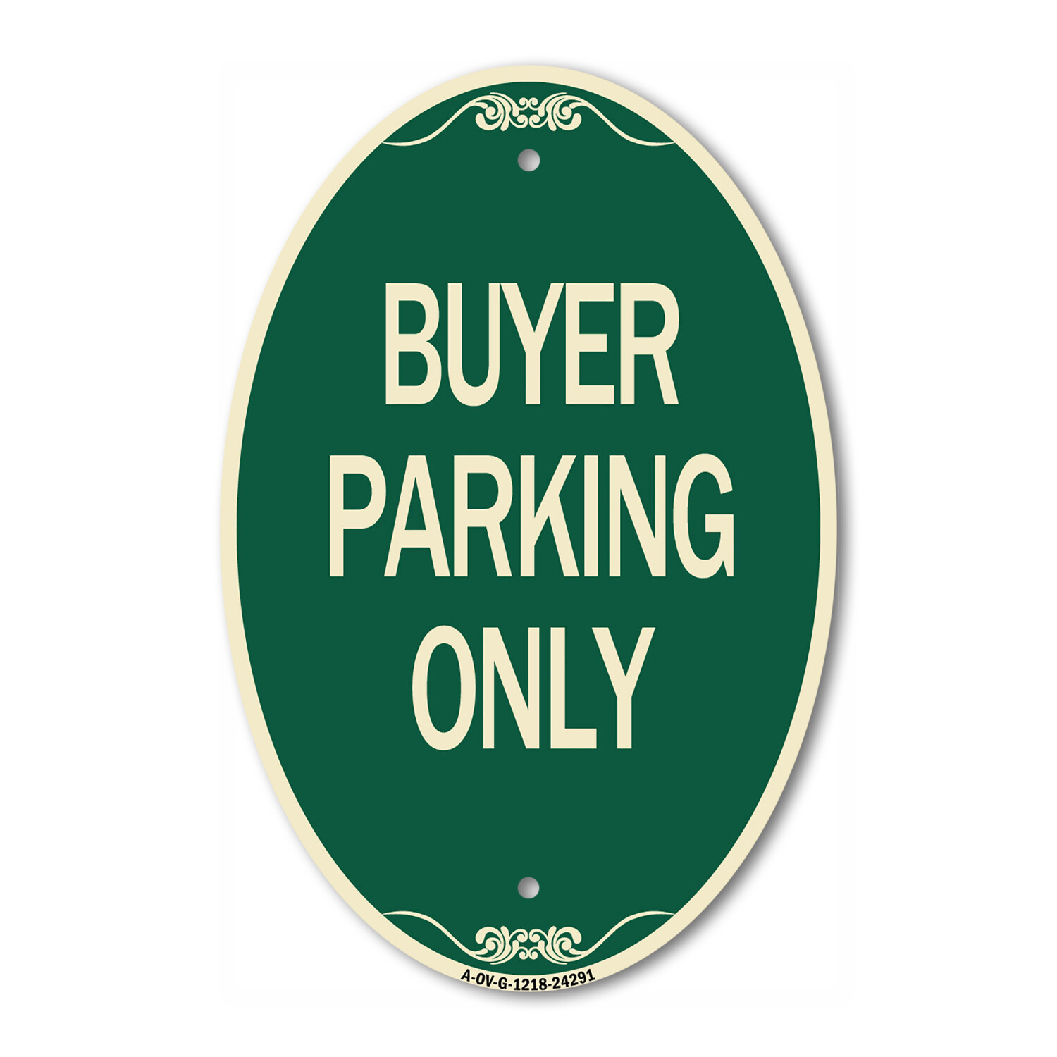 SignMission Designer Series Sign – Buyer Parking Only 12″ x 18″ Aluminum Sign