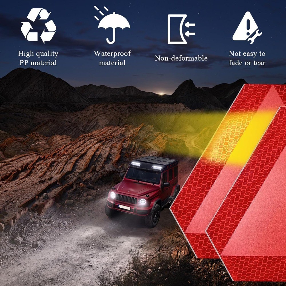 2-Pack Slow Moving Vehicle Reflective Triangle Sign 8×7 Inches Diamond Grade