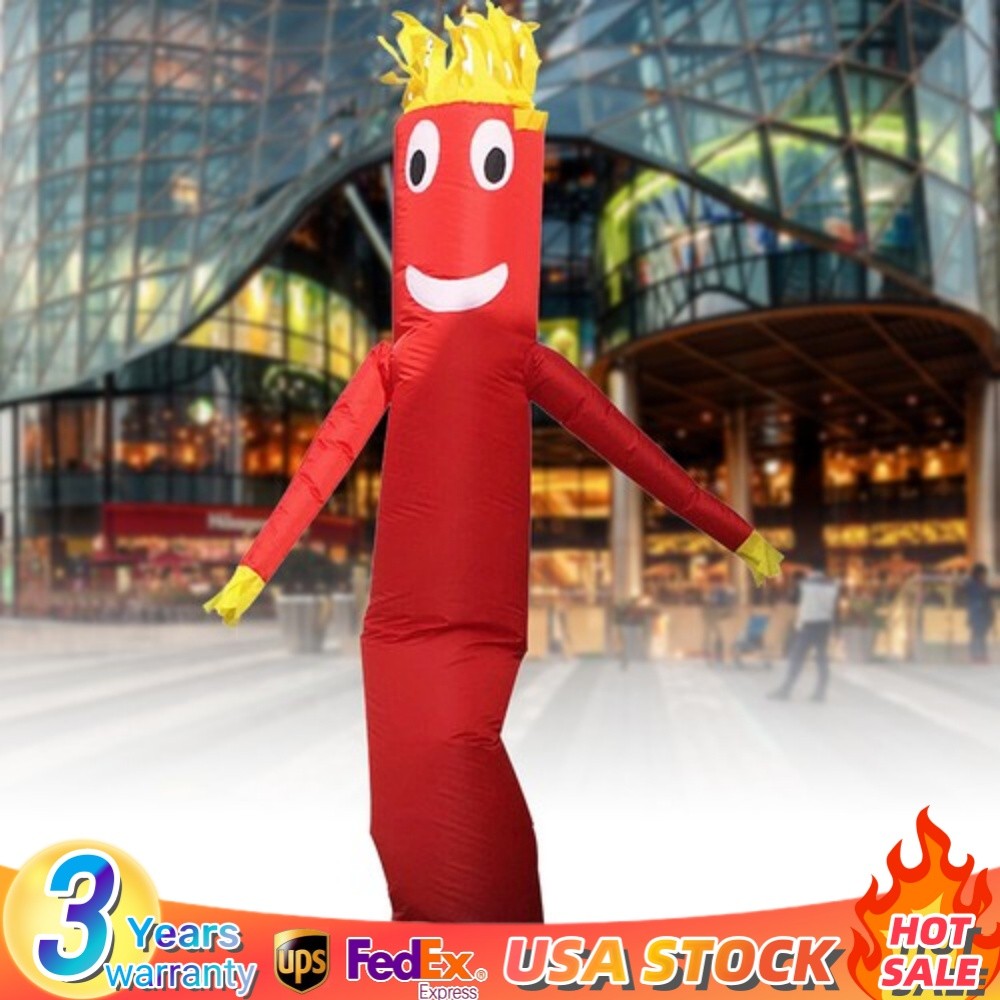 10FT Tall Inflatable Tube Man Air Powered Dancing Puppet Advertising Sign Red