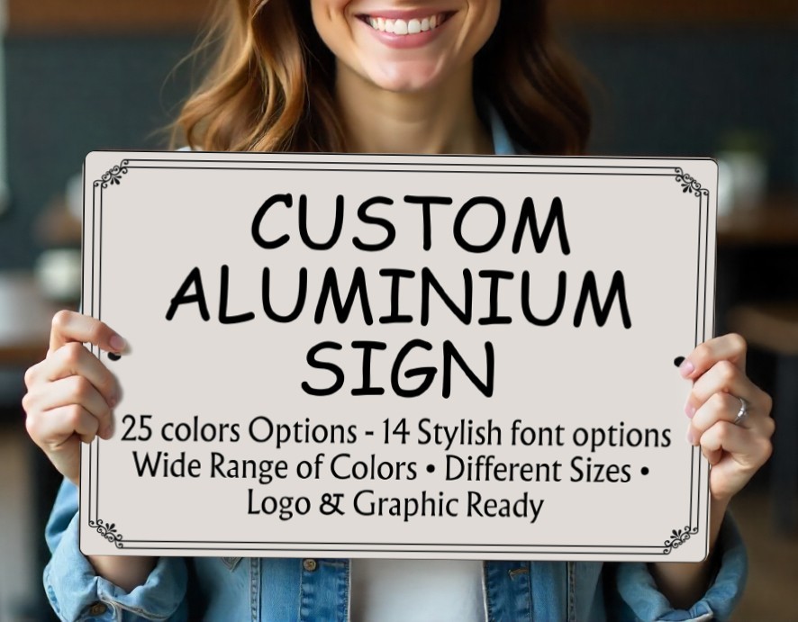 Custom Aluminum Sign Personalized Your Own Text Or Image Choice Font & Colors