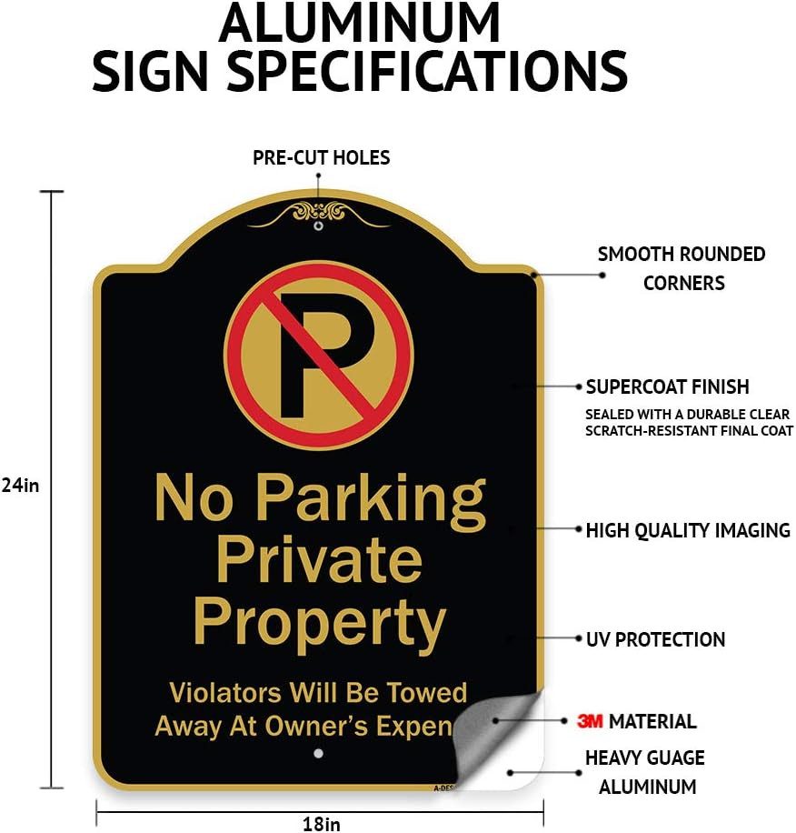 ” Designer Series Sign – Private Driveway No Turn around or Trespassing No Excep