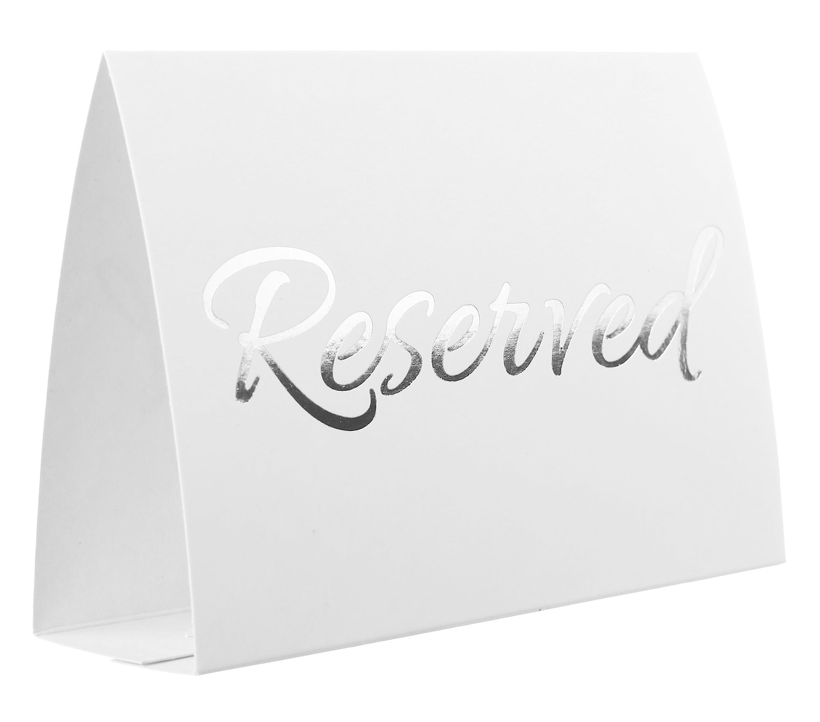 20 Pack Modern White Reserved Table Sign with Silver Letters – Reserved Signs…