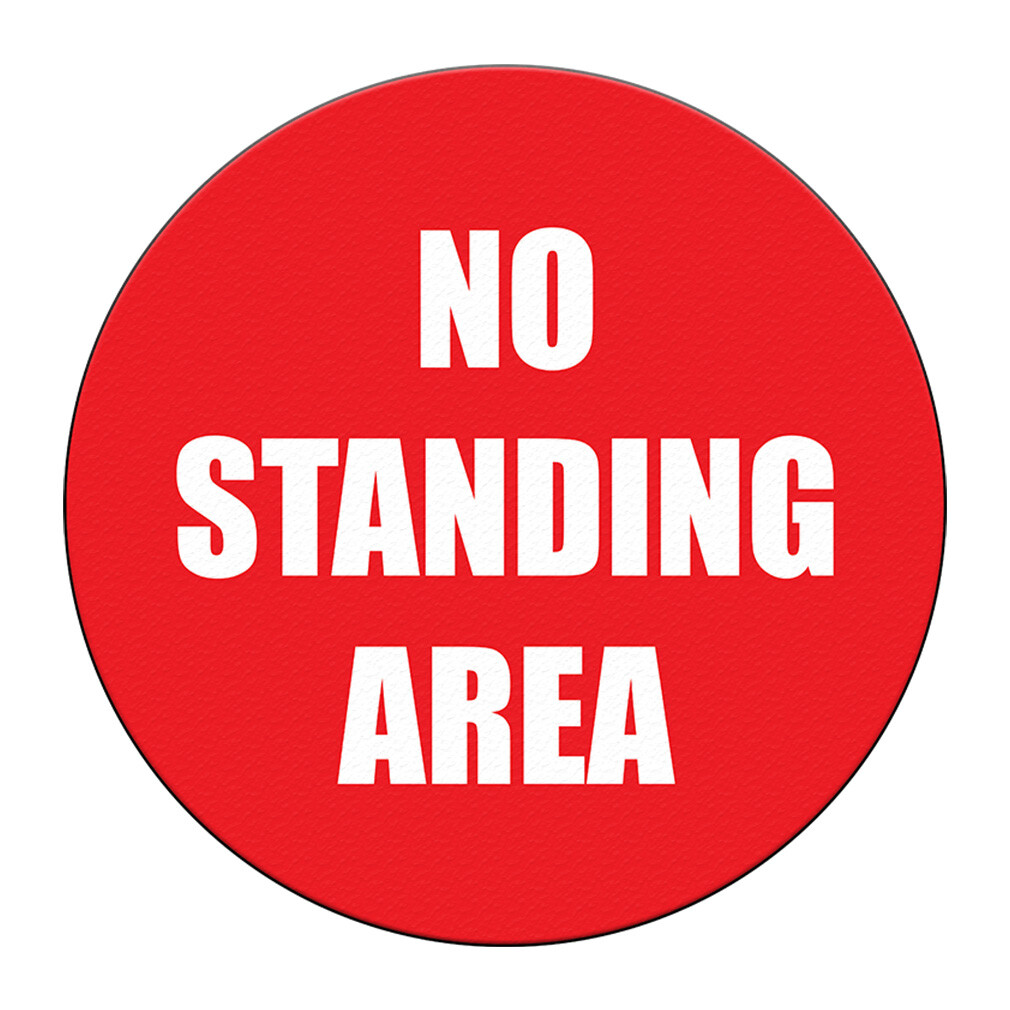 No Standing Floor Decals No Standing Area Red Anti-Slip Round Shape Lifestyle