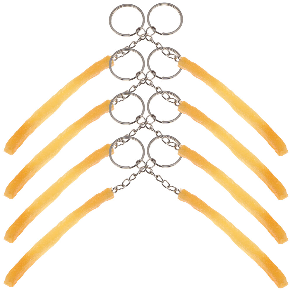 8 Pcs French Fries Keychain Appealing Keychains Simulation Food Miss