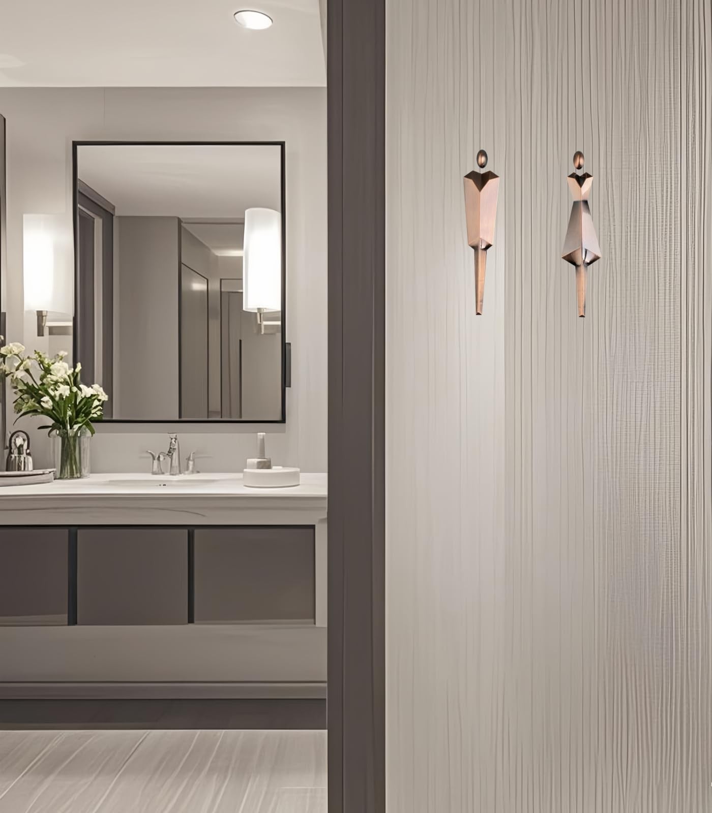 Male and Female Bathroom Door Sign Stickers, Self Adhesive Restroom Decor, Mo…