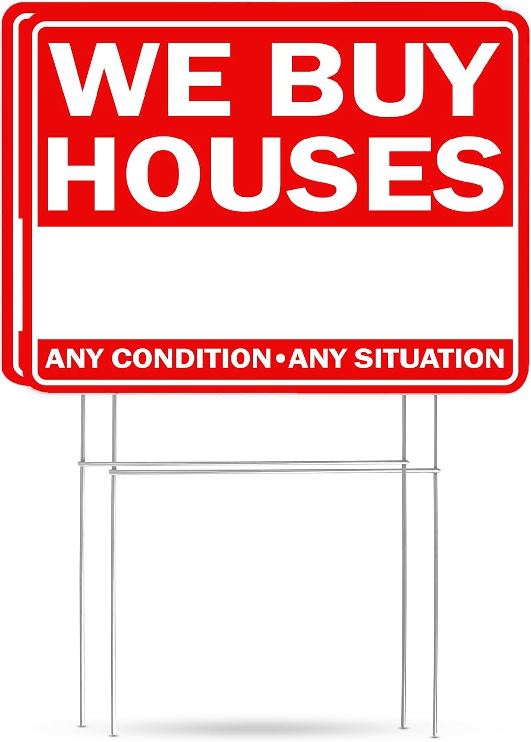 We Buy Houses Yard Sign Double Sided With Stake Large 17 Inch By 13 Inch Red 2