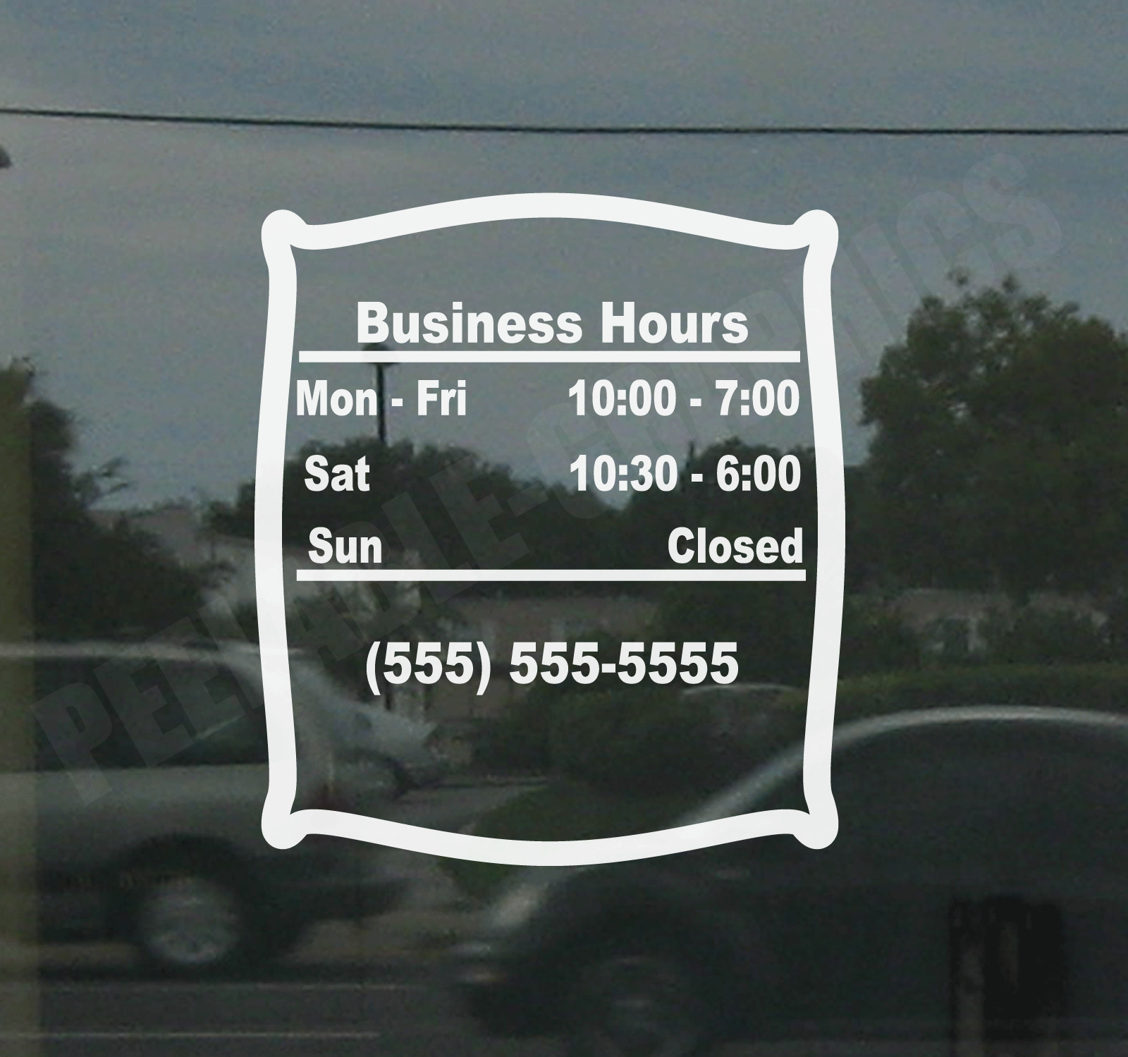 Business Custom Window Door Glass Store Hours Vinyl Decal Sign Sticker Style #2
