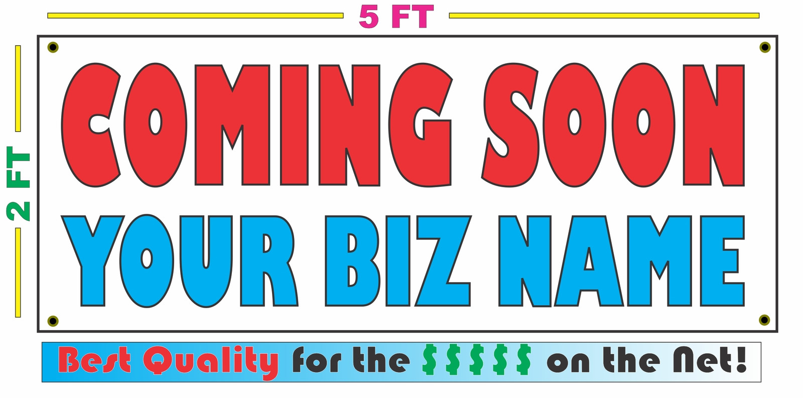 COMING SOON w/ CUSTOM NAME Banner Sign NEW Larger Size