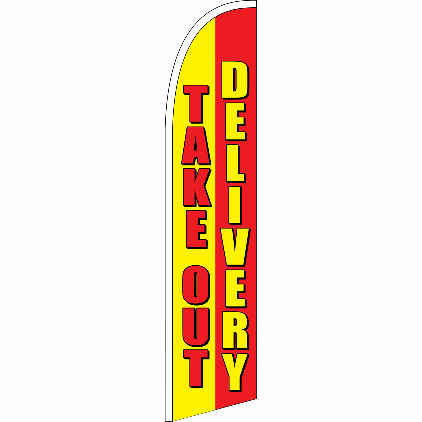 Take Out Delivery Flag Flutter Feather Banner Swooper Windless Advertising