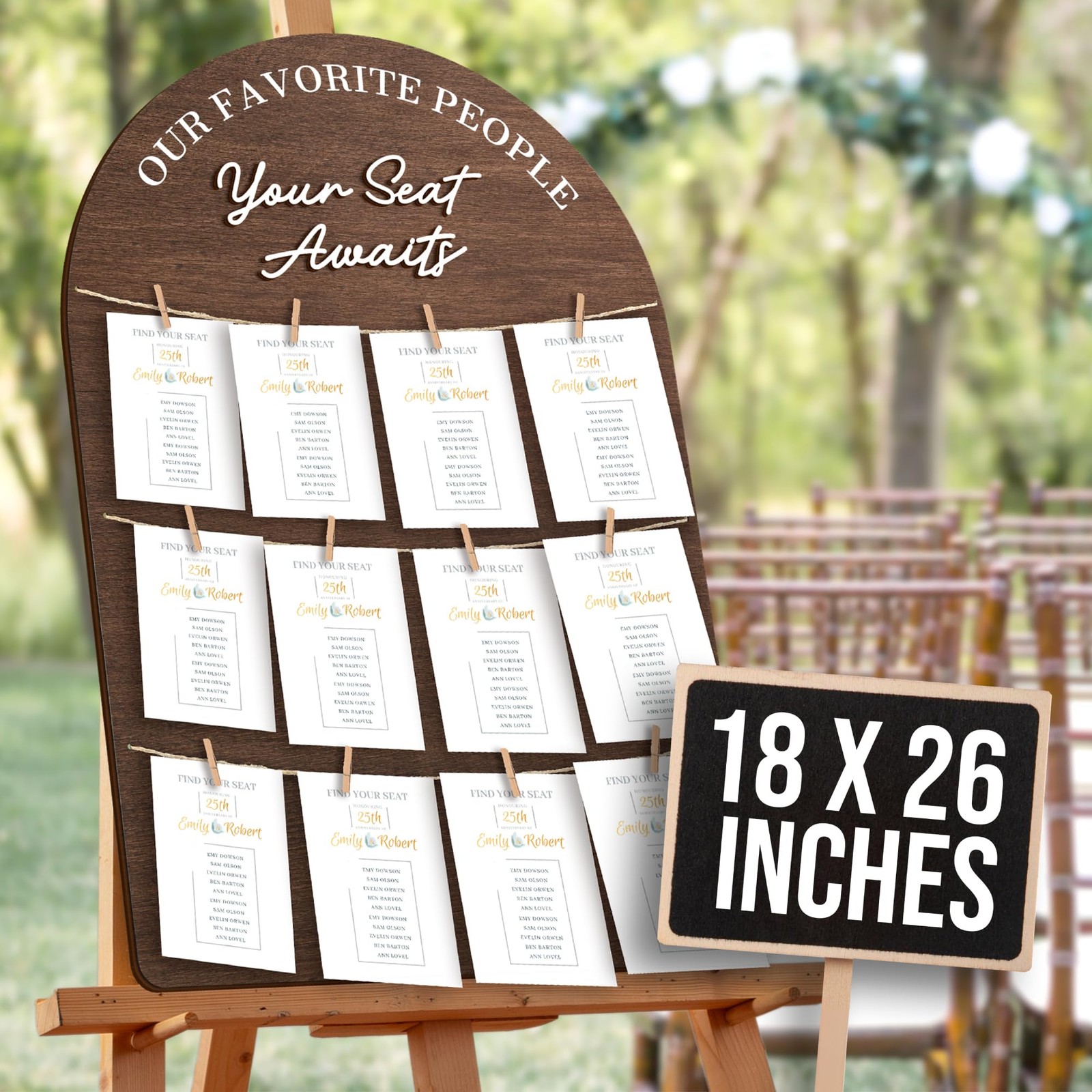 Wedding Seating Chart Board Display For Wedding Reception Decor – Rustic Seat…