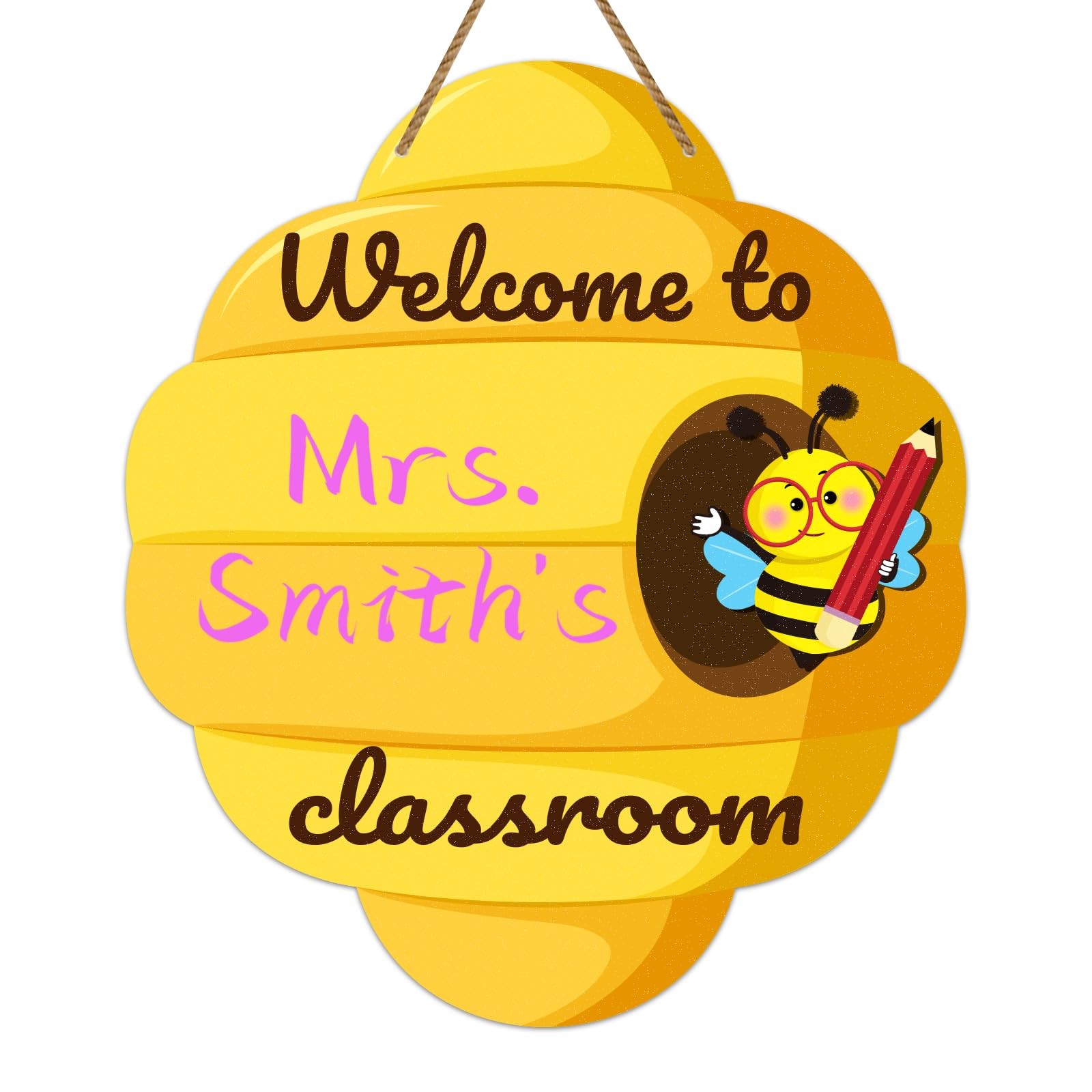 Welcome Sign for Classroom – 10”x11.8” Personalized Welcome to Our Class Si…