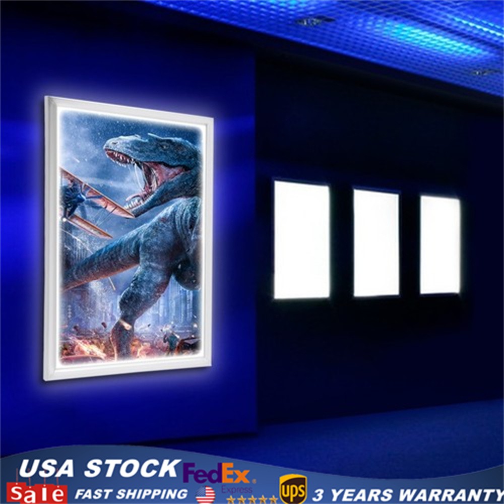 New LED Backlit Movie Poster Art Picture Frame Light Box Advertising Display