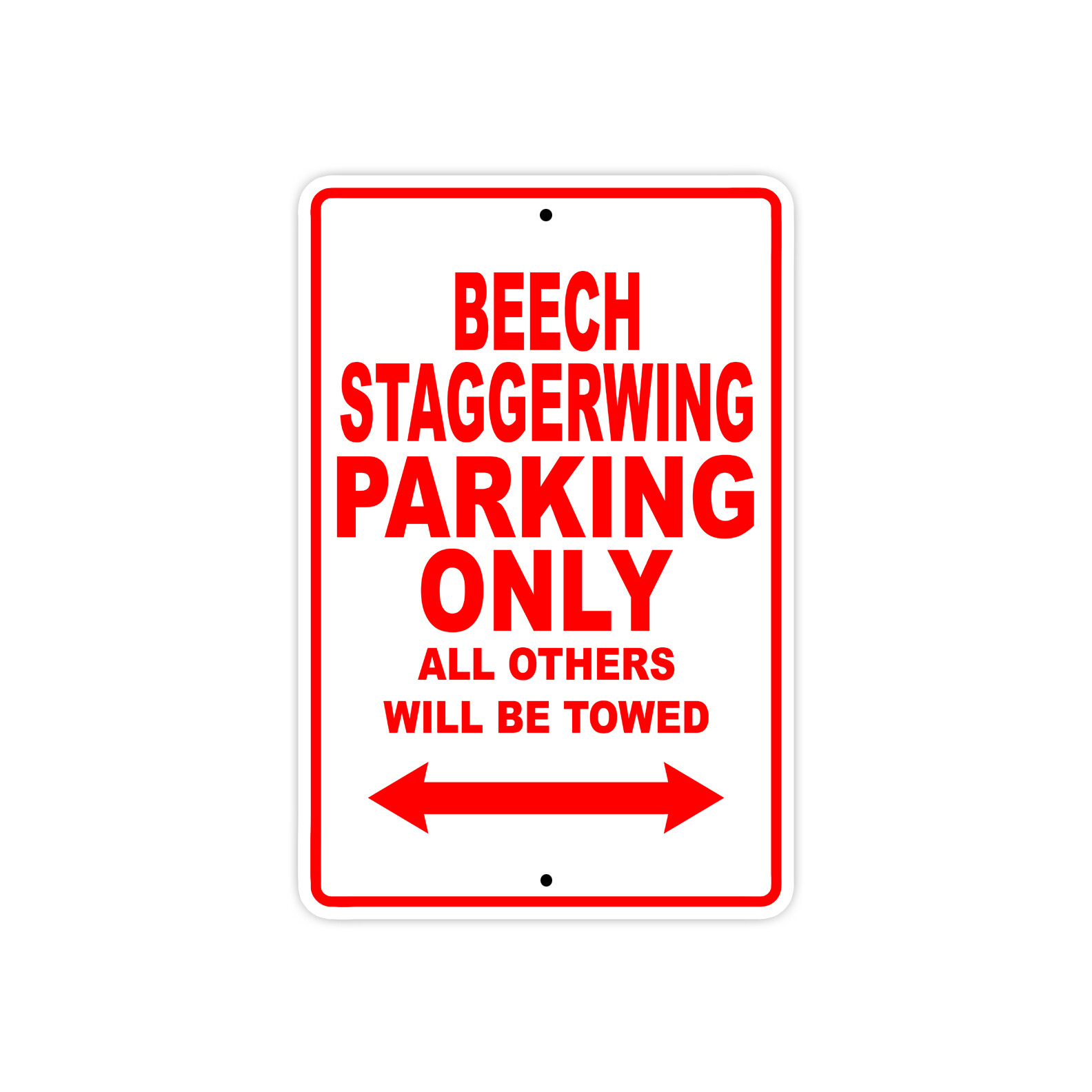 Beech Staggerwing Parking Only Jet Aircraft Parking Notice Aluminum Metal Sign