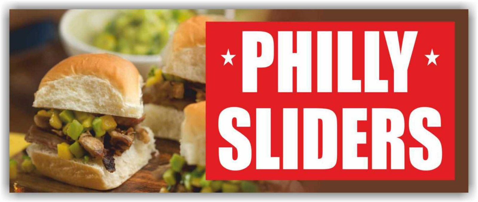 PHILLY SLIDERS Advertising Banner Vinyl Mesh Sign Steak Cheese Food Bar Burger