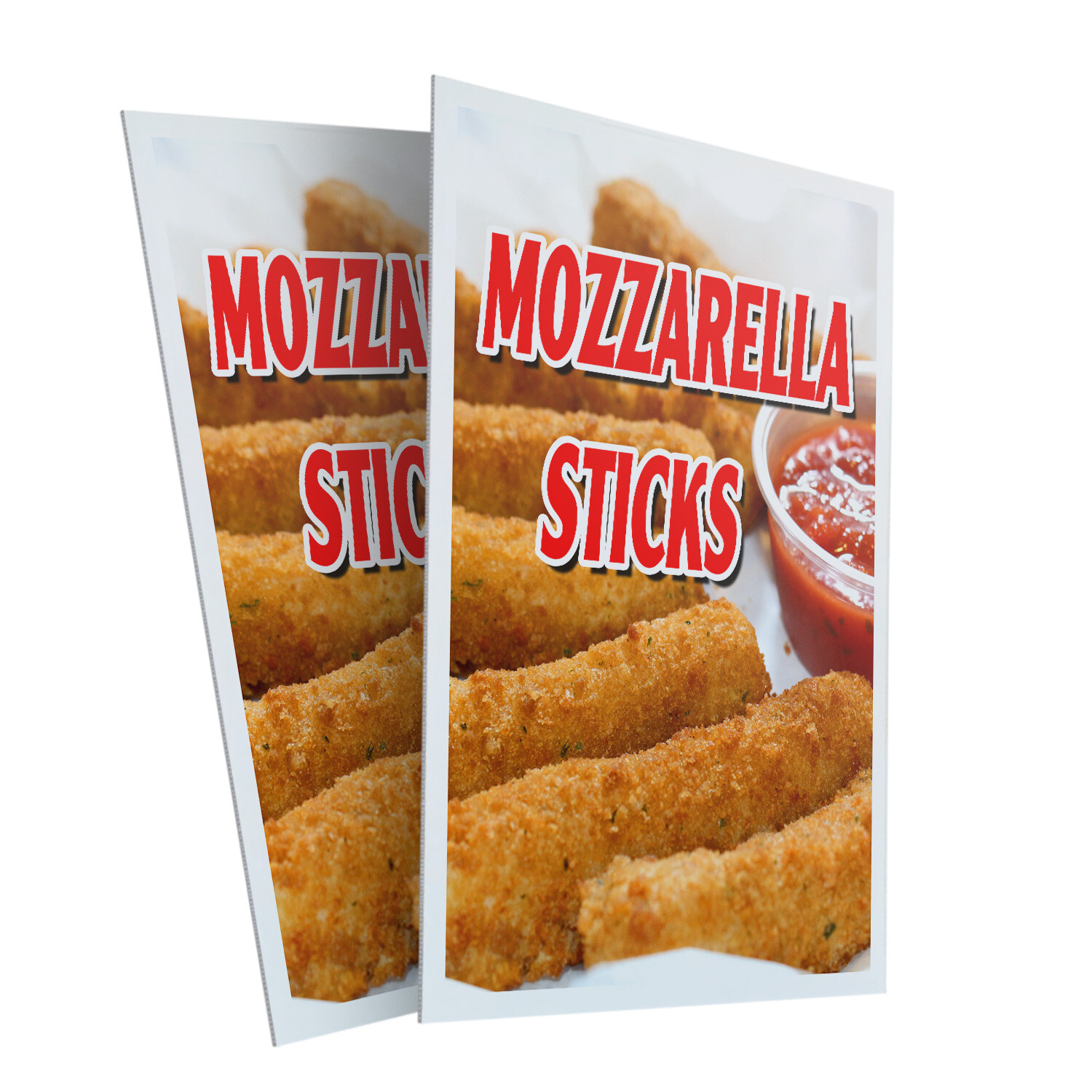 Mozzerella Sticks 24″ x 36″ 2 Pack Of Store Sign Plastic Or Decal