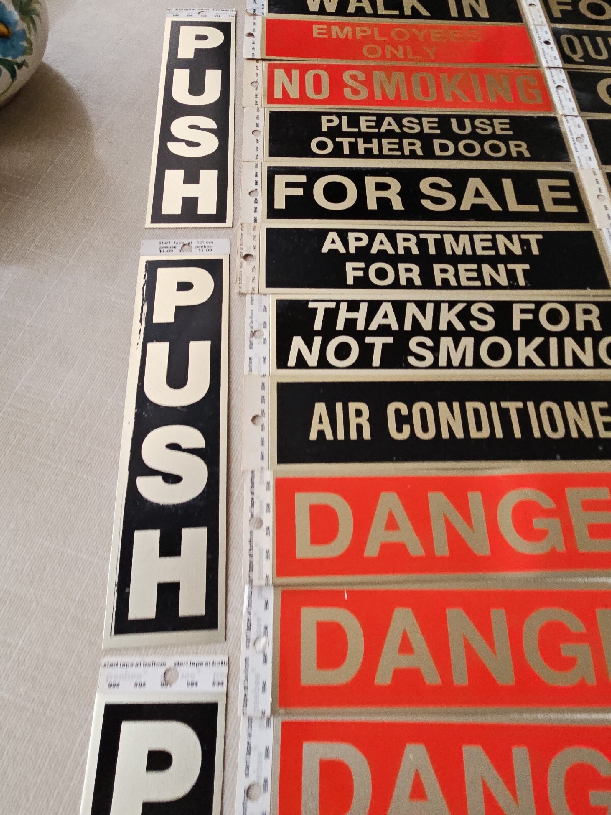 Metal Sticky Adhesive Backing Office Industrial Business Walk In Push (42) Signs