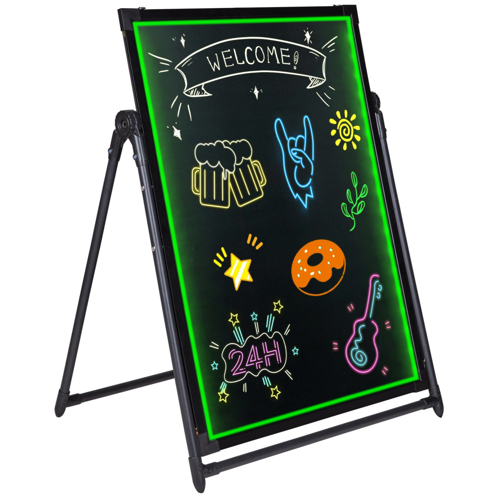 VEVOR LED Message Writing Board 32″x24″ Illuminated Erasable Lighted Chalkboard