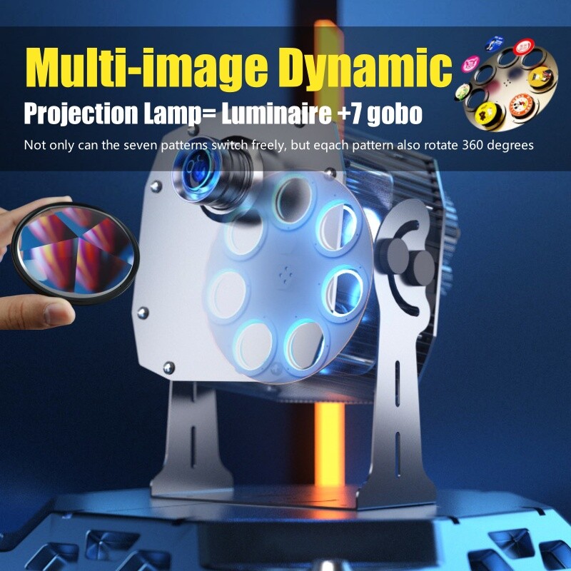 40W-600W 4 Rotating Logos Dynamic Pattern Custom Waterproof Gobo Projector Light