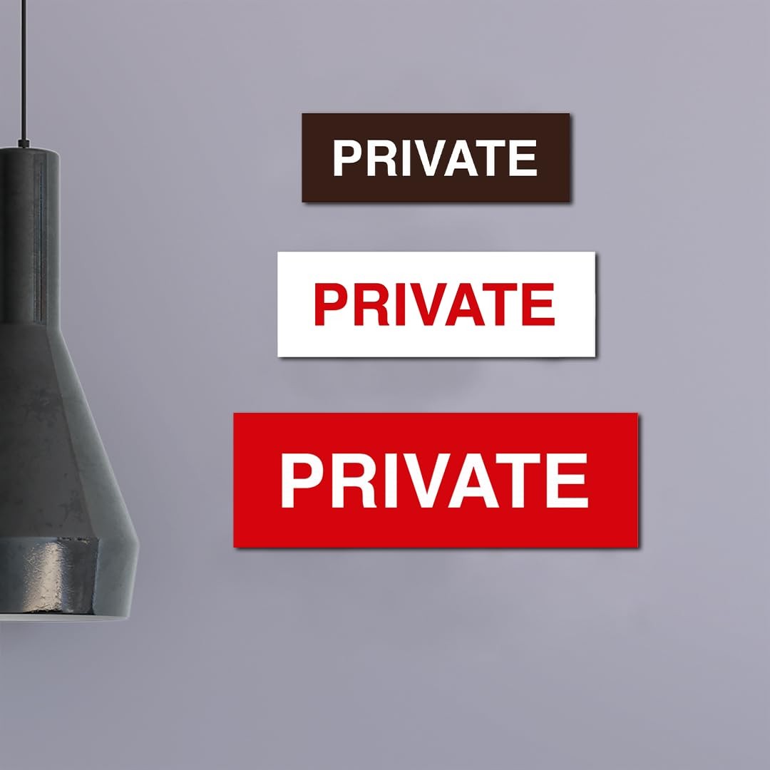 1 PCS Small Basic Private Sign Brushed Gold Office Business Door Plaque Marker