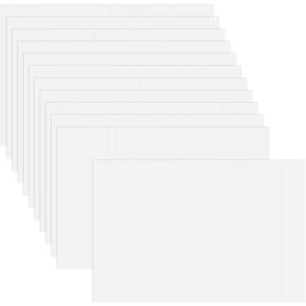 12 Pack 24 X 36 In. White Corrugated Plastic Blank Yard Signs Double Sided