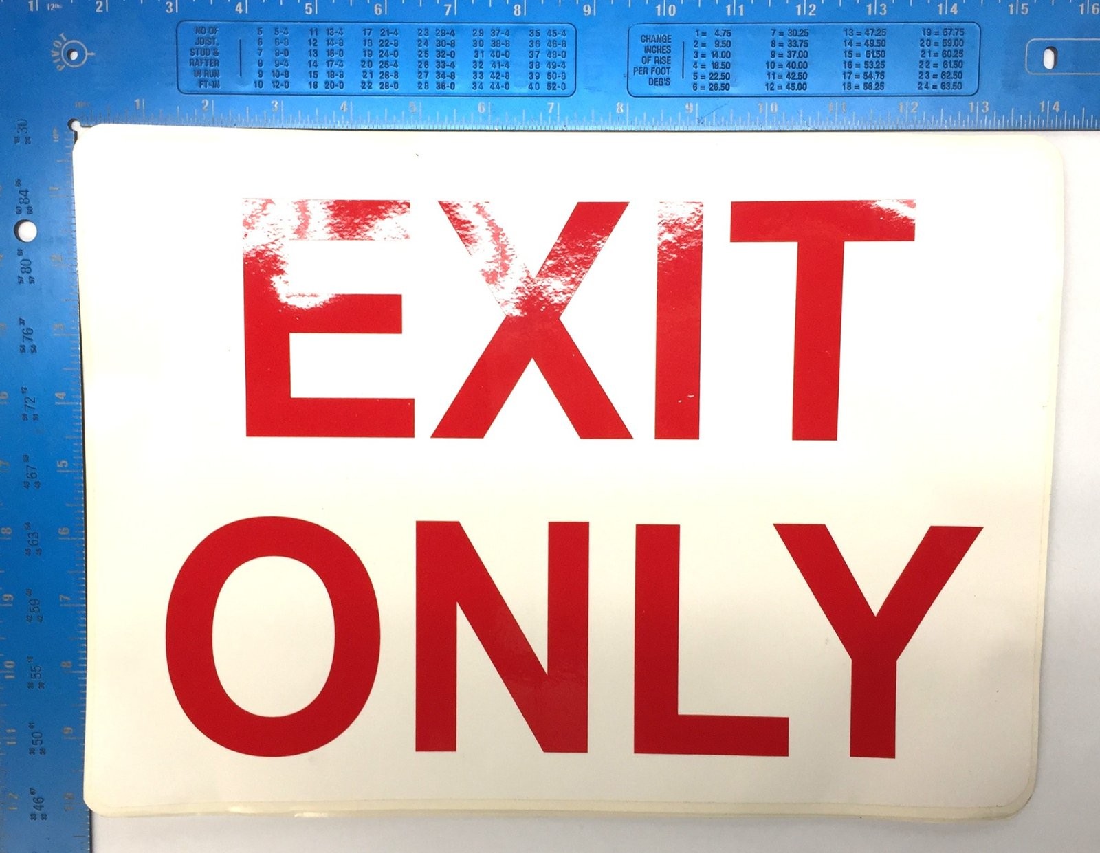 Unbranded 14″x10″ ‘Exit Only’ (7)/ ‘To Exit’ (1) Adhesive Back Signage NOS
