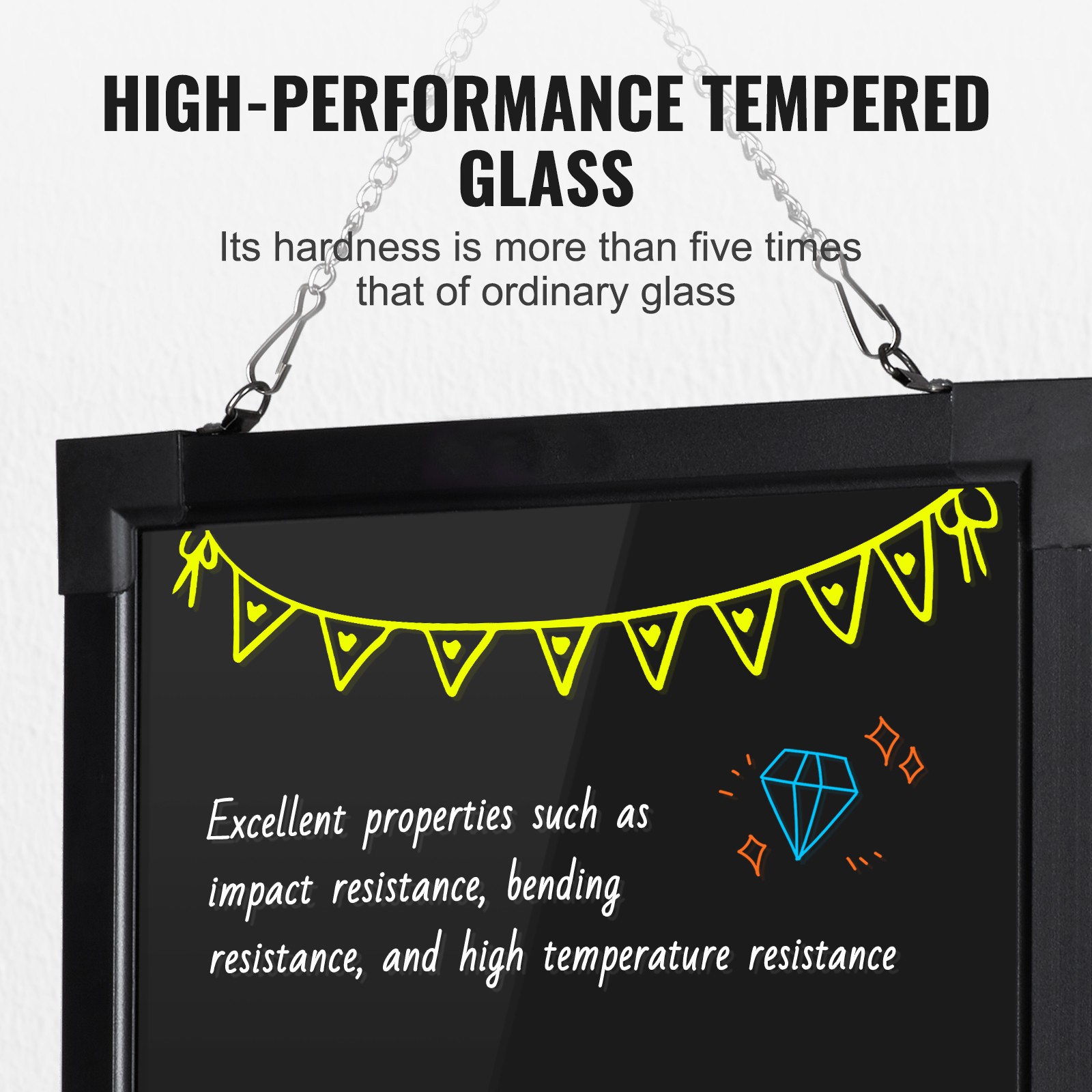 Uimoso LED Message Board 16″x12″ Illuminated Erasable Chalkboard