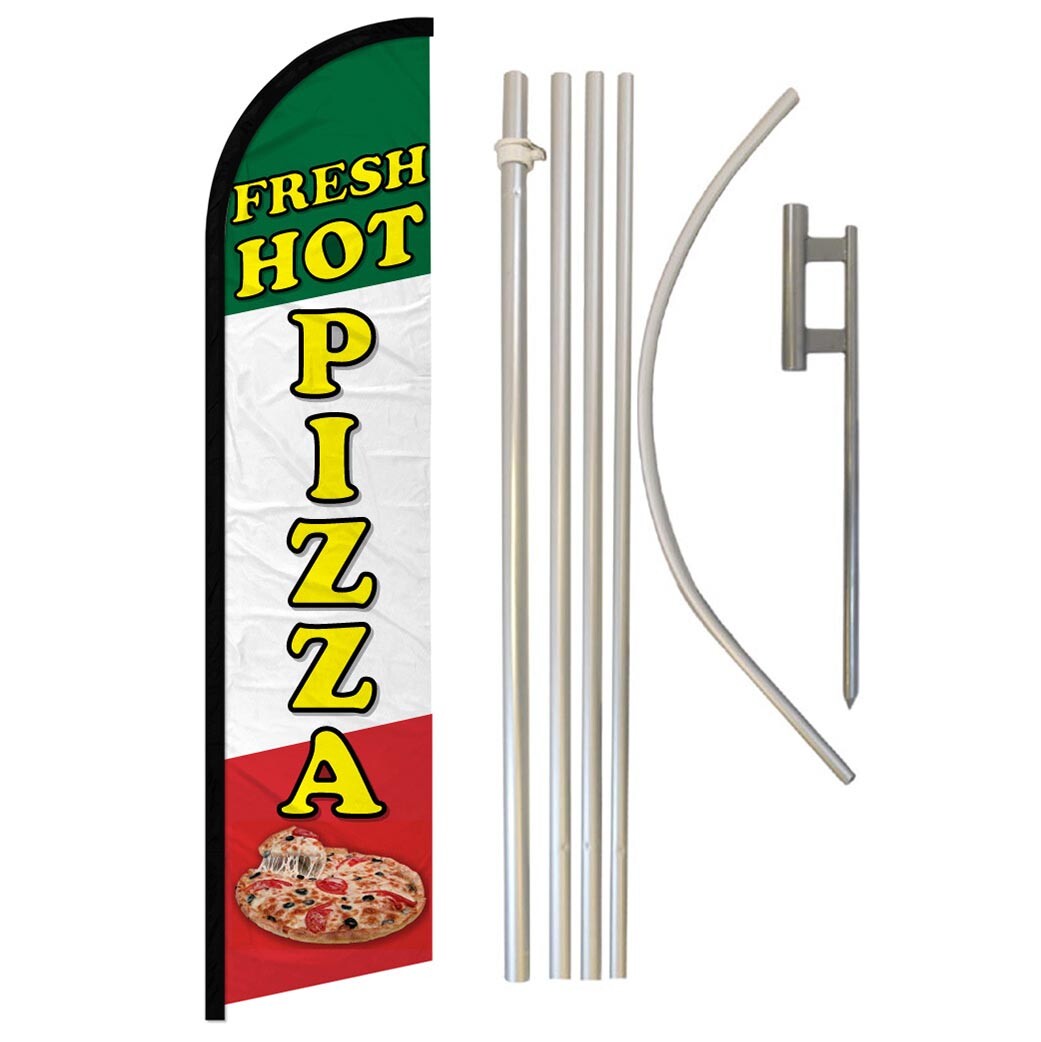 Food Advertising Windless Flag Kit Seafood Pizza Greek Tacos BBQ